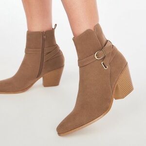 JustFab Taupe Ankle Booties